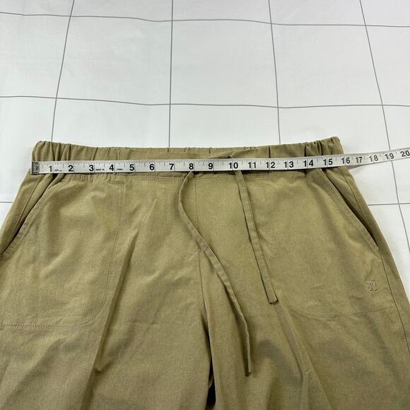 Albion Pants Womens Large Khaki Heather Tan Jetsetter Jogger Ankle Zip Sporty - Picture 7 of 12
